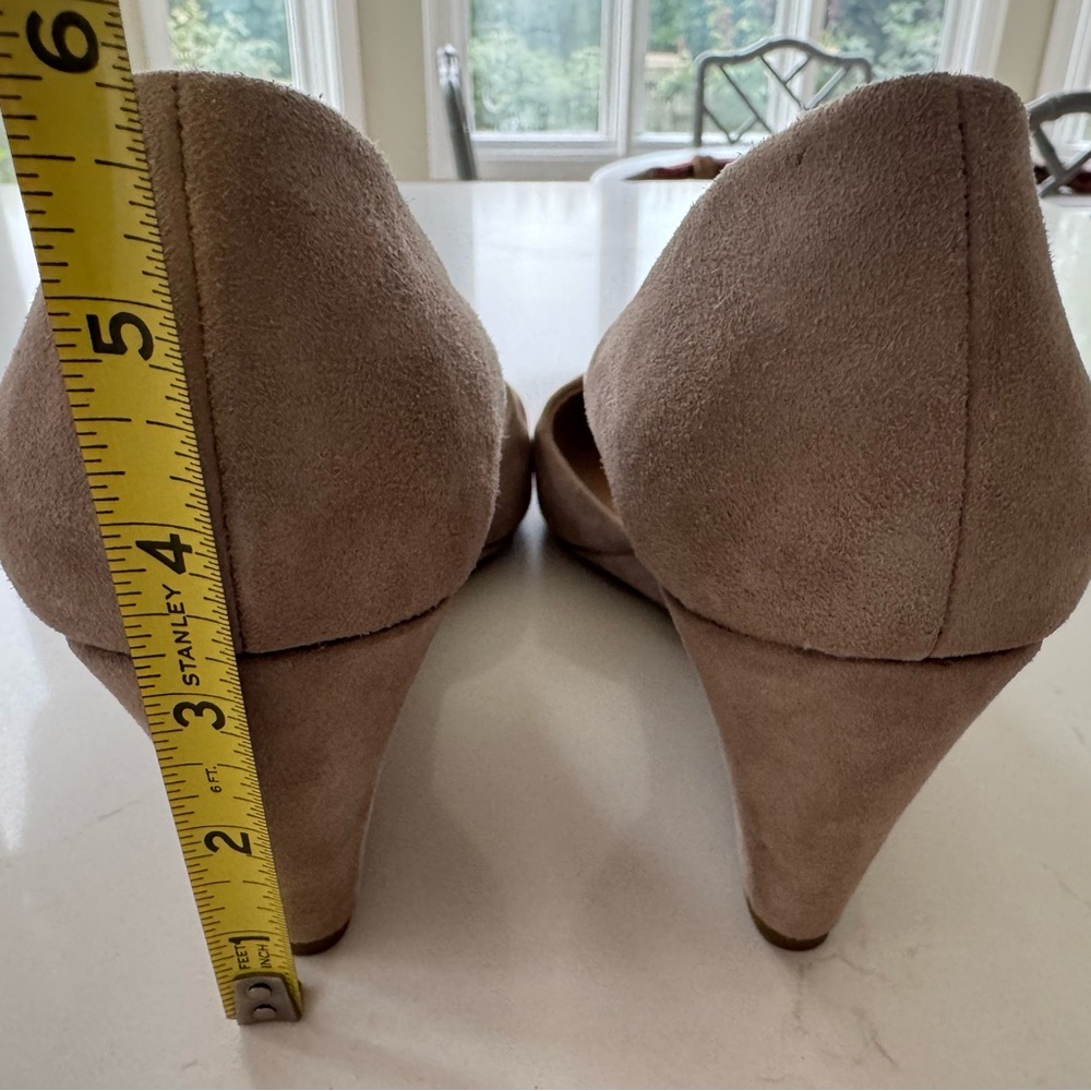 Franco Sarto Taupe Suede Pointed Wedge Heels Size: 12 - Picture 4 of 5